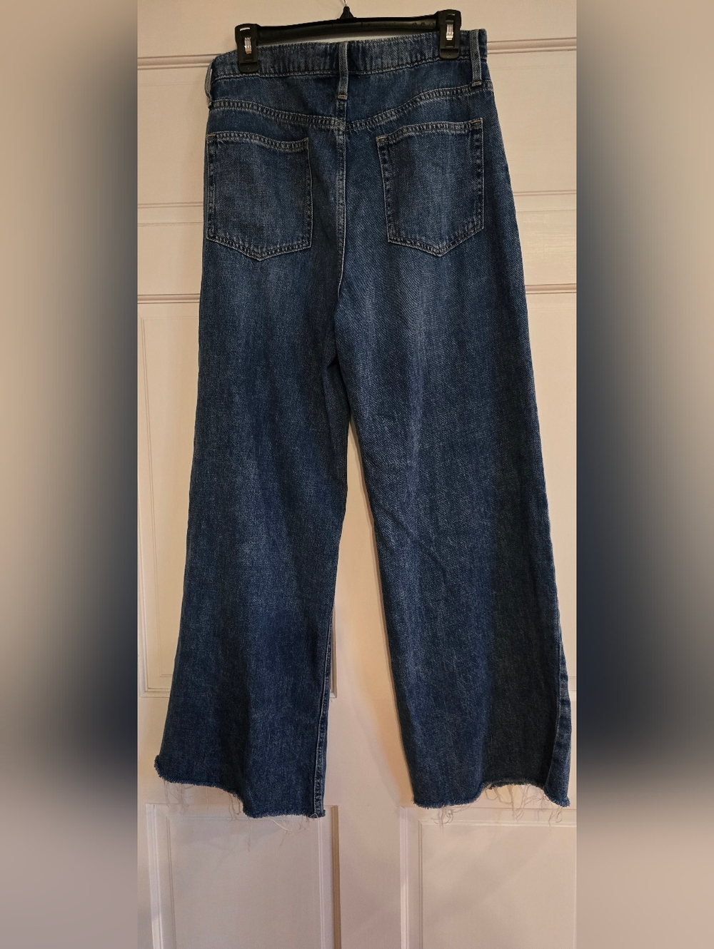 GAP Wide Leg Flare Jeans - Dark Blue Denim - Picture 2 of 2